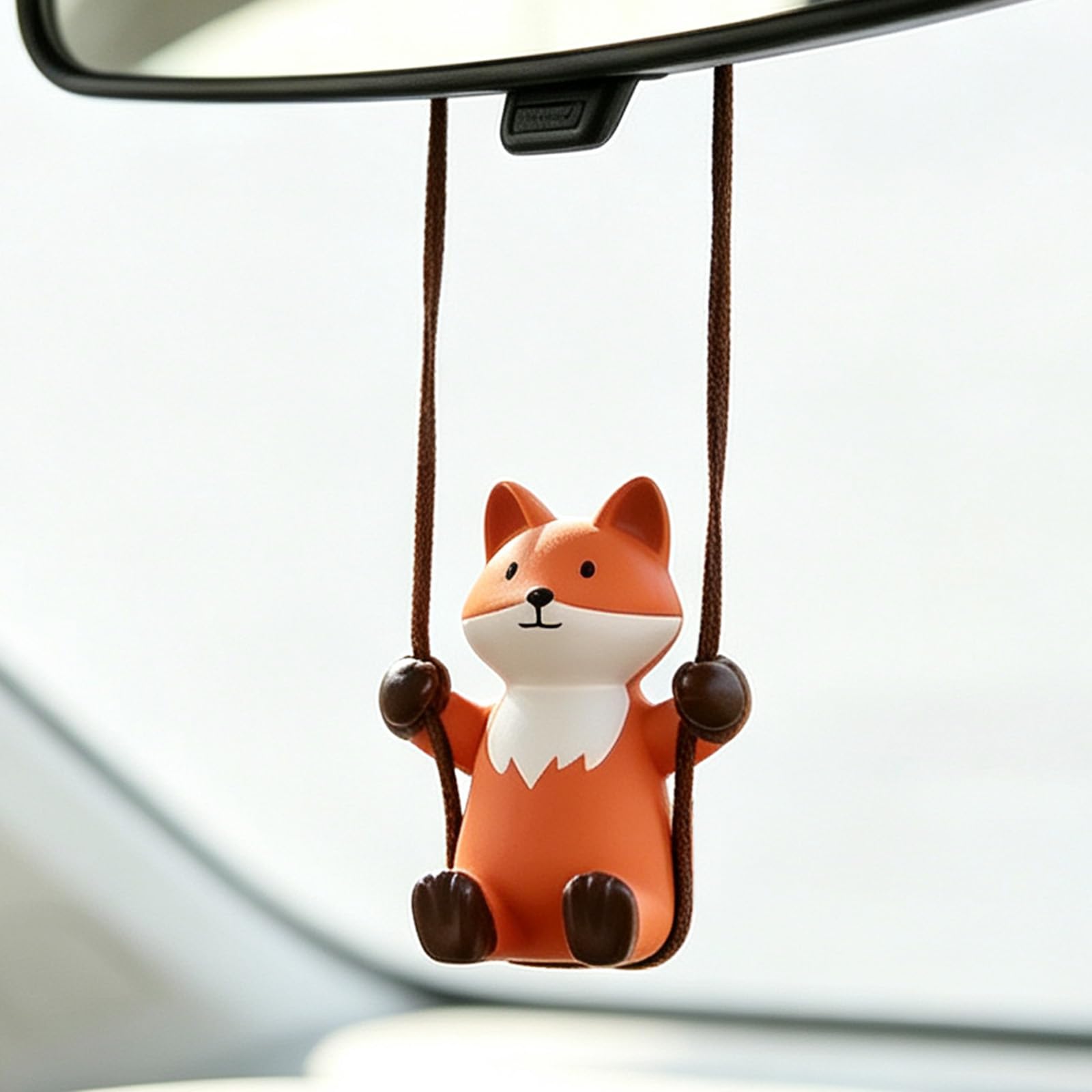 Amazon.com: YGMONER Cute Swinging Fox Car Rear View Mirror Hanging